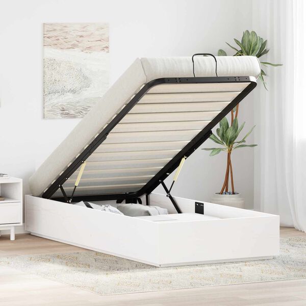 vidaXL Ottoman Sengestel Hvid 80 x 200 cm Massivt fyrretr&aelig;