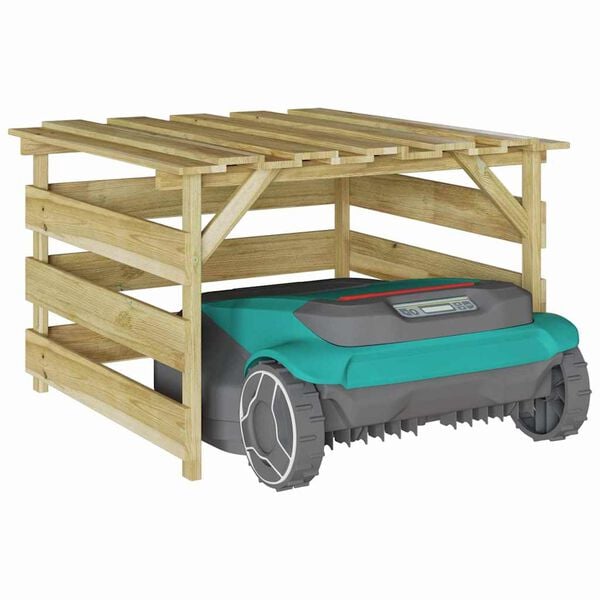 vidaXL Gr&aelig;sklipper Garage Brun 84 x 80 x 56 cm Impregneret fyrretr&aelig;