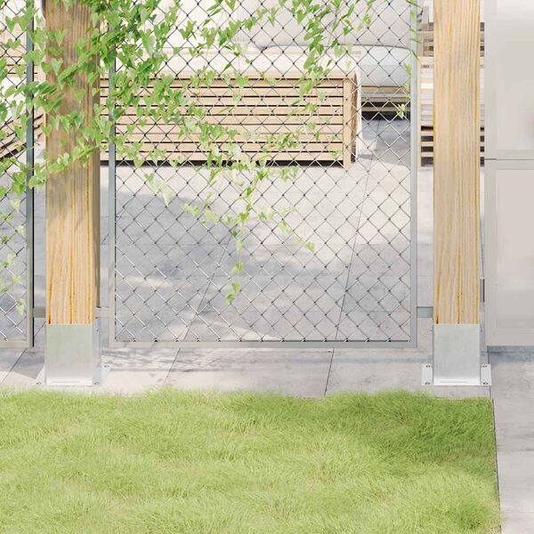 vidaXL stolpefødder firkantet 4 stk. 121x121 mm galvaniseret stål