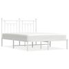 vidaXL sengeramme med sengegavl 140x200 cm metal hvid