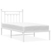 vidaXL sengeramme med sengegavl 80x200 cm metal hvid