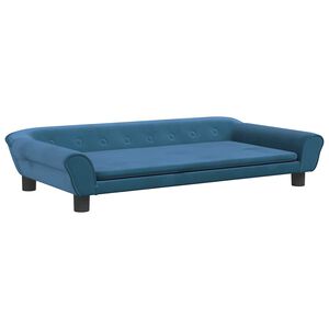 vidaXL sofa til b&oslash;rn 100x50x26 cm velour bl&aring;