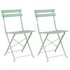 vidaXL Have sammensl&aring;elig stol 2 pcs Lys mint 42 x 46 x 82cm Metal