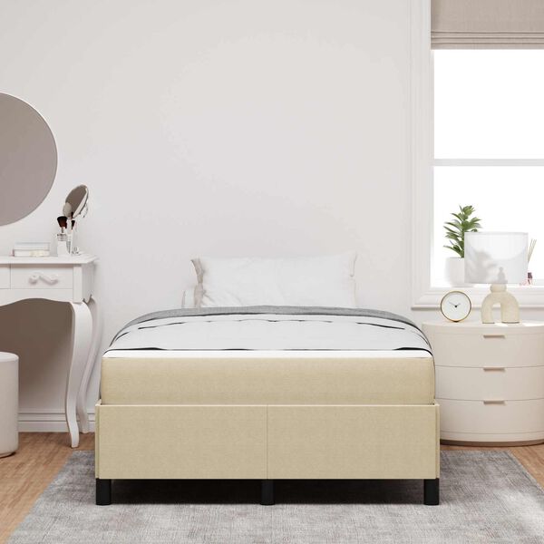 vidaXL Sengestel med madras Lys Gr&oslash;n Gr&aring; 120 x 200 cm Stof