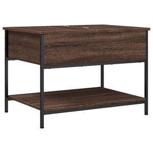 vidaXL sofabord 70x50x50 cm konstrueret tr&aelig; og metal brunt eg