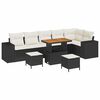 vidaXL Havesofa S&aelig;t 9 stk. Sort polyrattan