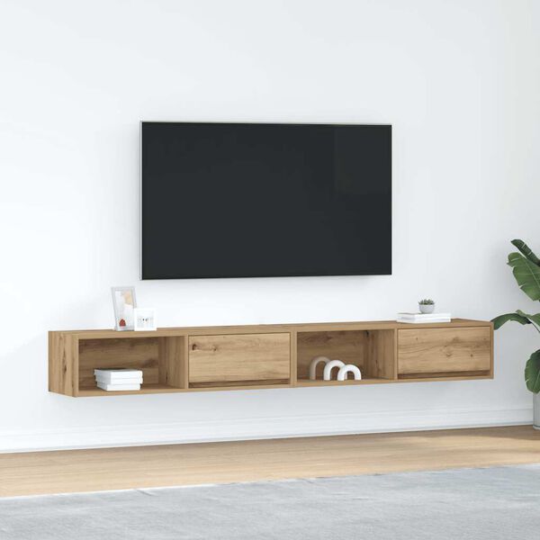 vidaXL tv-borde 2 stk. 100x31x25,5 cm konstrueret tr&aelig; kunsteg