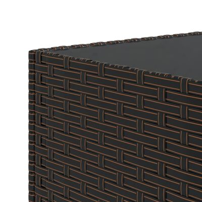 vidaXL havebord 50x50x30 cm firkantet polyrattan brun