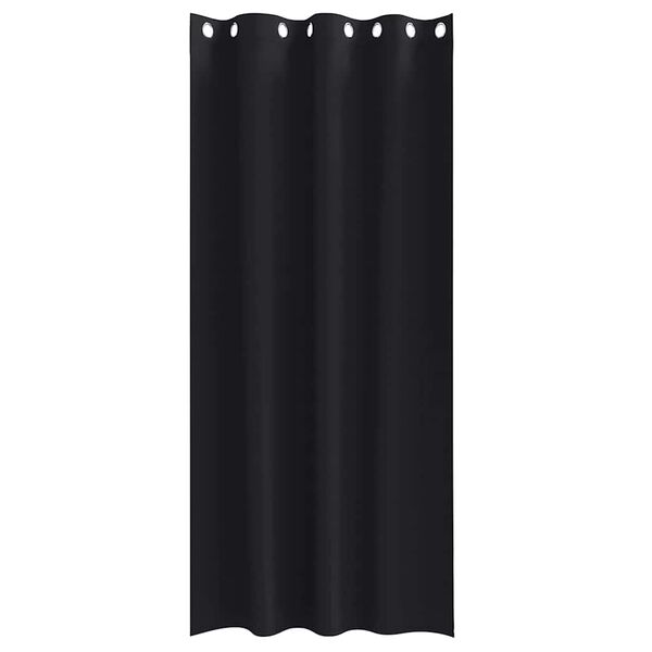 vidaXL M&oslash;rkl&aelig;gningsgardiner med ringe 2 pcs Sort 225 x 140 cm