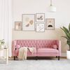 vidaXL 2-personers Chesterfield-sofa med bolsterpuder fl&oslash;jl pink