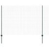 vidaXL Eurohegn med stolpe 10 x 1,5 m PVC-belagt st&aring;l Gr&oslash;n Mesh