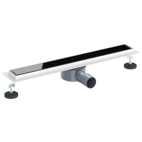 vidaXL Bruseafl&oslash;b Glasd&aelig;ksel med 360&deg; Siphon Sort 60 cm