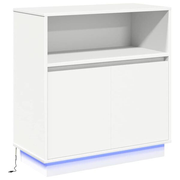 vidaXL LED Sideboard Hvid 71 x 34,5 x 75 cm Konstrueret træ