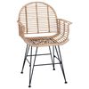 vidaXL Spisestuestol 2 pcs Naturfarvet 44 x 44 x 74 cm Rattan og Jern