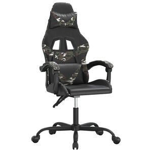 vidaXL drejelig gamingstol kunstl&aelig;der sort og camouflage