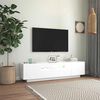 vidaXL tv-skab med LED-lys 160x35x40 cm hvid