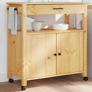 vidaXL k&oslash;kkenvogn MONZA 84x40x88,5 cm massivt fyrretr&aelig;