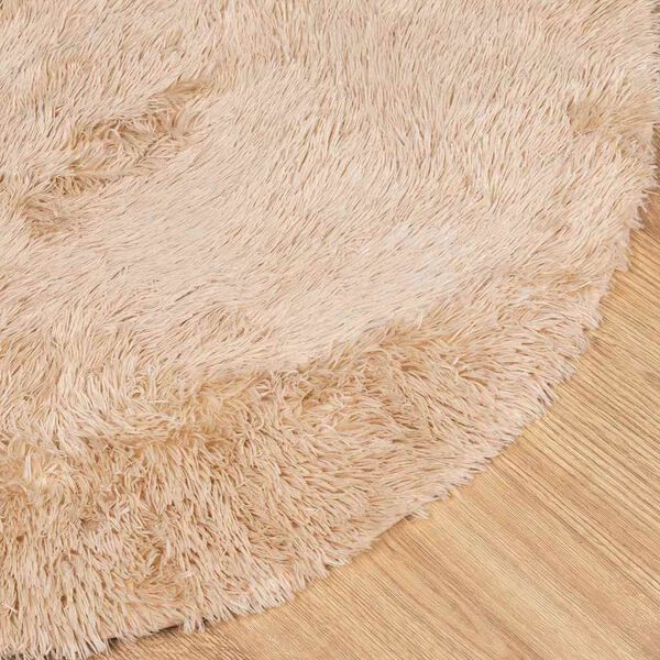 vidaXL shaggy gulvt&aelig;ppe NAVARRA 240x240 cm h&oslash;je luv polyester beige