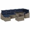 vidaXL Havesofa S&aelig;t med pude 8 pcs Gr&aring; polyrattan