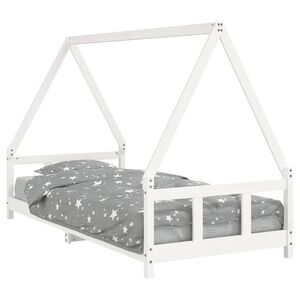 vidaXL sengeramme til juniorseng 90x200 cm massivt fyrretr&aelig; hvid