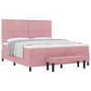 vidaXL Box spring seng med hovedg&aelig;rde Lyser&oslash;d 200 x 180 cm Fl&oslash;jl