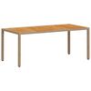 vidaXL spisebordss&aelig;t til haven 7dele m. hynder polyrattan akacie beige