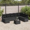 vidaXL Havesofa S&aelig;t 9 pcs Sort Poly rattan