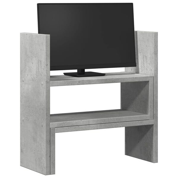 vidaXL hylde til skrivebord 40x17x41 cm konstrueret tr&aelig; betongr&aring;