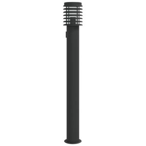 vidaXL udend&oslash;rs standerlampe med stikkontakt 60 cm rustfrit st&aring;l sort