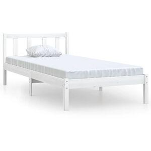 vidaXL sengestel 100x200 cm massivt fyrretr&aelig; hvid