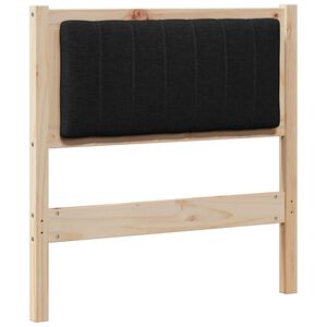 vidaXL Polstret sengegavl med hovedg&aelig;rde Brun 75 cm Massiv fyrretr&aelig;