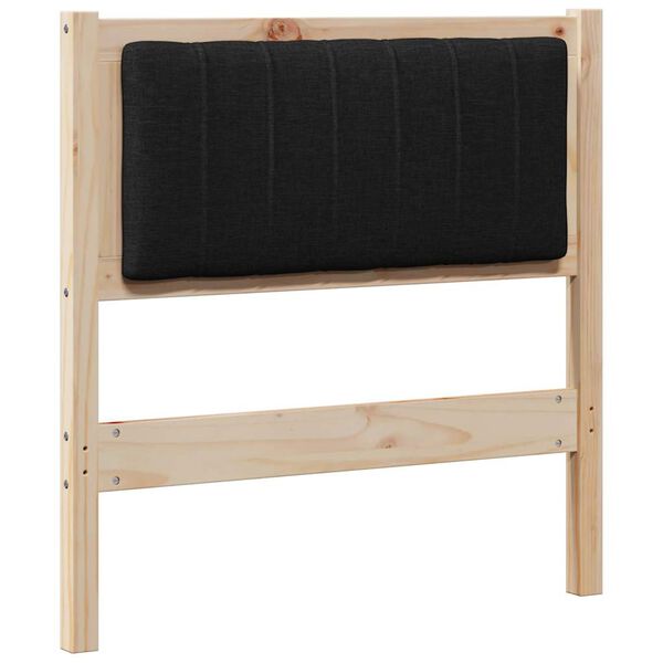 vidaXL Polstret sengegavl med hovedg&aelig;rde Brun 75 cm Massiv fyrretr&aelig;