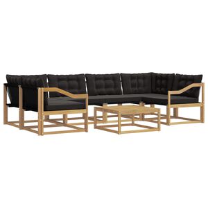 vidaXL Udend&oslash;rs sofagruppe 7 pcs Hvid og sort 79 x 79 x 37 cm