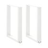 vidaXL spisebordsben U-formet 2 stk. hvid 60 x (72-73) cm st&aring;l
