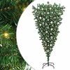 vidaXL Omvendt Kunstigt Forbelyst Juletr&aelig; med Kugles&aelig;t Gr&oslash;n 180 cm PVC