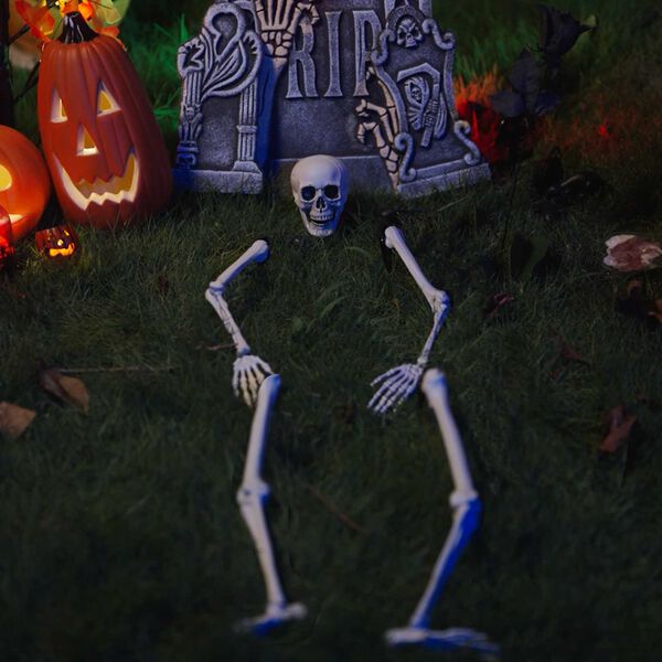 vidaXL Halloween Skelet Hvid 45,5 x 13 cm Plastik