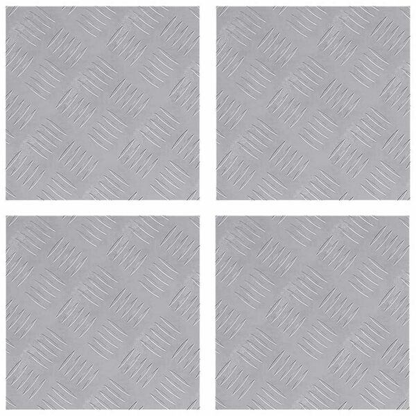 vidaXL Trappe Tread Firkantet 4 pcs S&oslash;lv 30 x 30 cm Aluminium