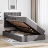 vidaXL Seng med opbevaring og LED Grå 120 x 190 cm Faux læder
