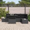 vidaXL Havesofa S&aelig;t med pude 6 pcs Sort Poly rattan
