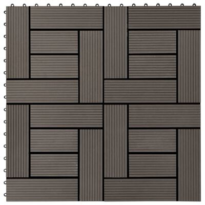 vidaXL terrassefliser 22 stk. 30 x 30 cm 2 m2 WPC mørkebrun