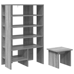 vidaXL Sko skab 2 stk. 62 x 35 x 100 cm Konstrueret tr&aelig; Gr&aring; Sonoma
