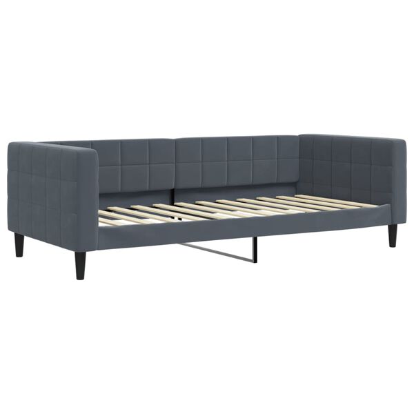 vidaXL daybed 90x200 cm velour m&oslash;rkegr&aring;