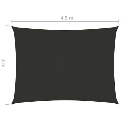 vidaXL solsejl 3x4,5 m oxfordstof rektangulær antracitgrå