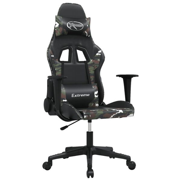 vidaXL gamingstol m. massagefunktion kunstlæder sort og camouflage