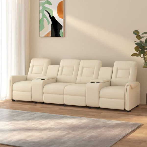 vidaXL 4-personers massagestol med kopholdere cremefarvet