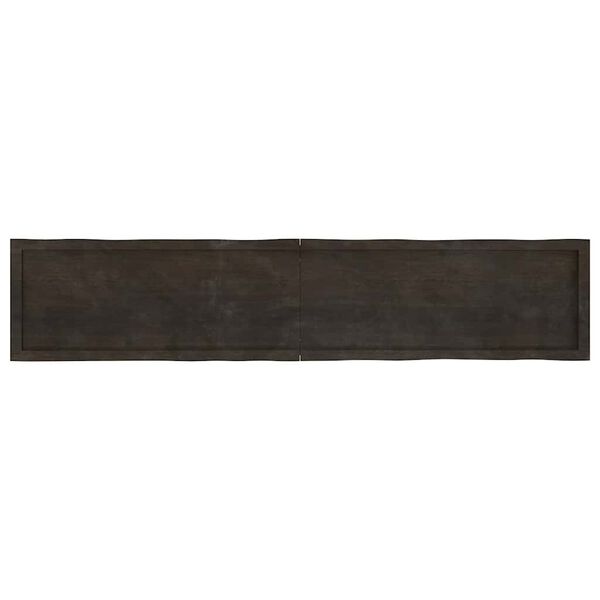 vidaXL bordplade 200x40x(2-4) cm naturlig kant behandlet træ mørkebrun