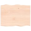 vidaXL bordplade 80x60x2 cm naturlig kant ubehandlet massivt egetr&aelig;