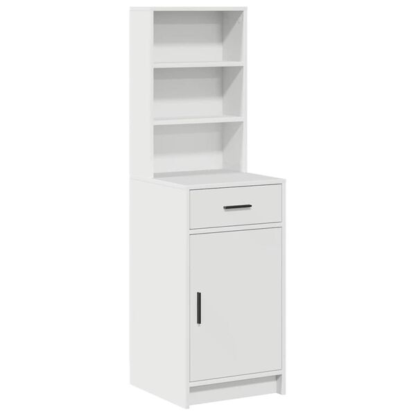 vidaXL Highboard med skuffe Hvid 40 x 40,5 x 135 cm Konstrueret træ