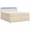 vidaXL Boxmadras med topmadras Cremefarvet 180 x 200 cm Stof