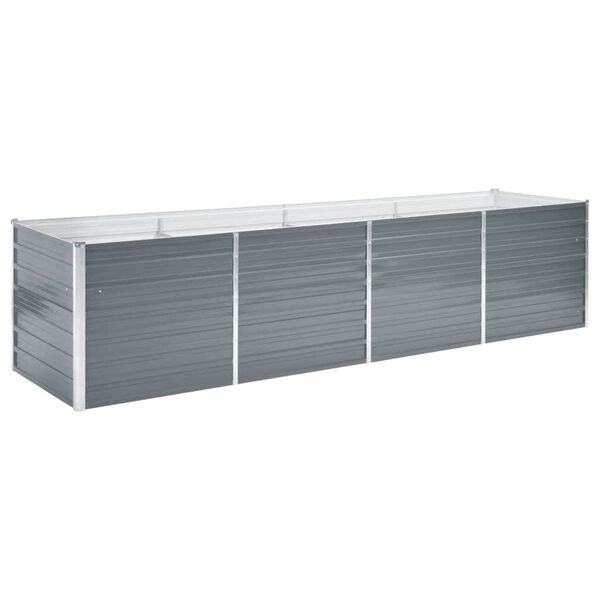 vidaXL forh&oslash;jet plantekasse 320x80x77 cm galvaniseret st&aring;l gr&aring;